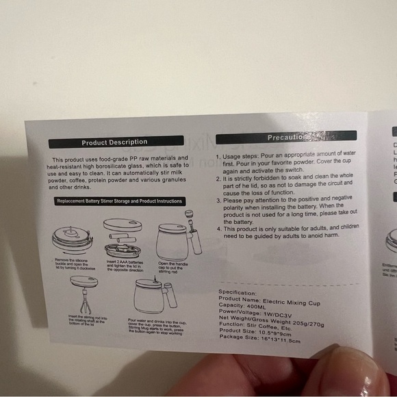 Portable self-stirring glass Mug, 13.5 oz ,New in Box. Batteries included - Picture 8 of 13